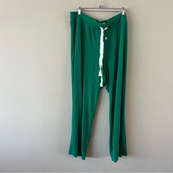 J crew factory 2 piece pajama set Ladies size xxl Green white trim pjs - Picture 5 of 9